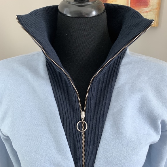 🚫SOLD❌ Sandro Paris Blue Turtleneck Sweatshirt - Picture 2 of 7
